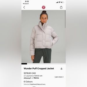 BNWT Wunder Puff cropped jacket, size 4, heathered natural ivory